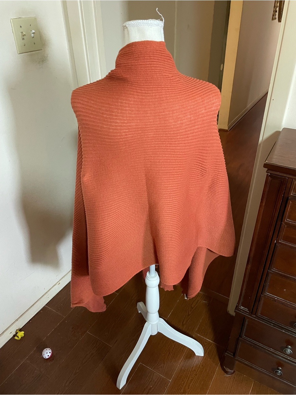 A New Day burnt orange ribbed knit shawl scarf lightweight 30x 86 inches approx - Picture 7 of 15